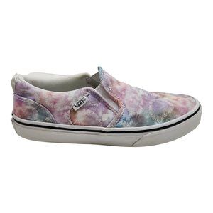 VANS Missy Size 4.5 Youth Pastel Tie Dye Heart Slip On Sneakers